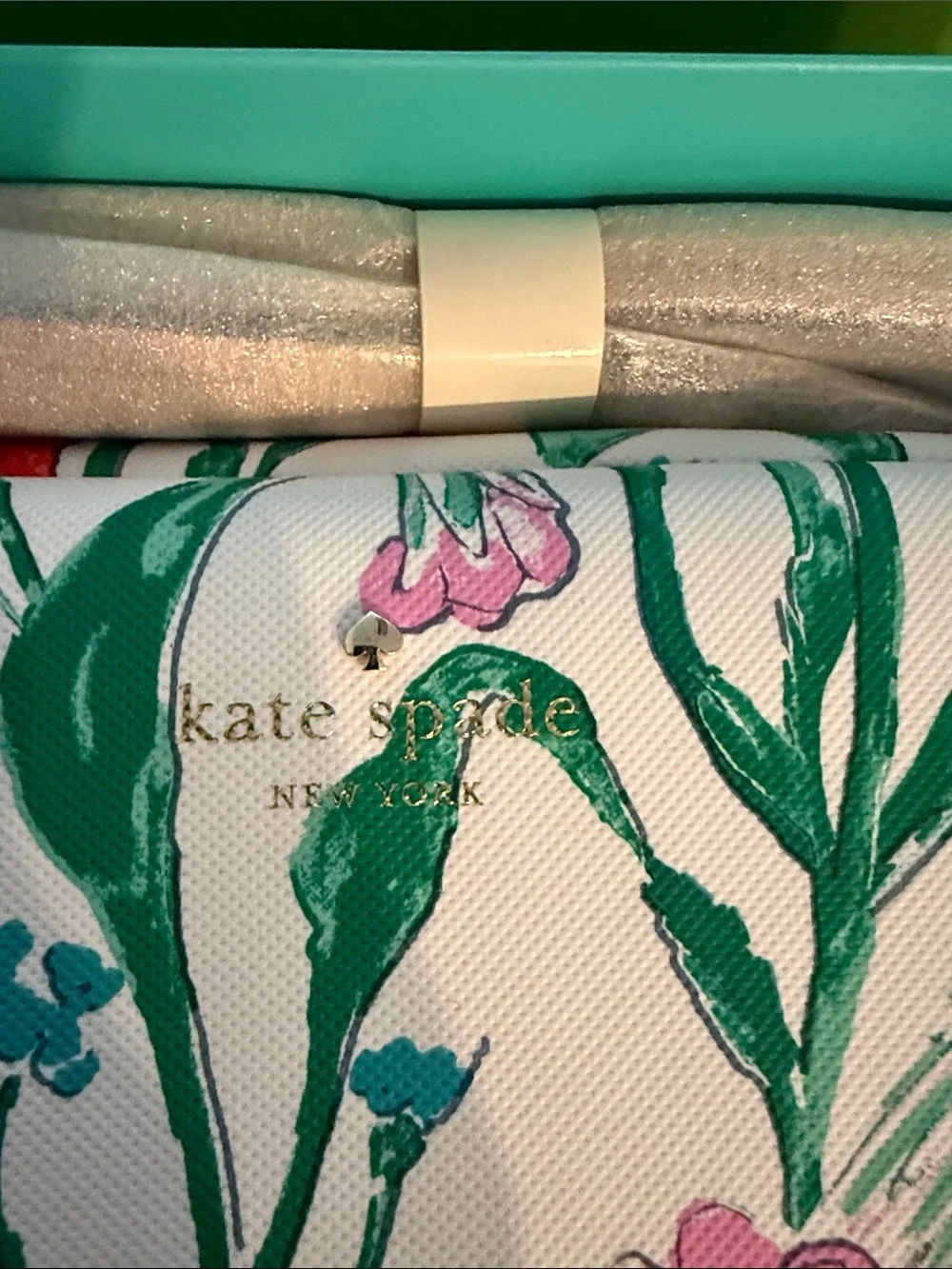 kate spade White Floral Crossbody with Pink, Red & Green Accents